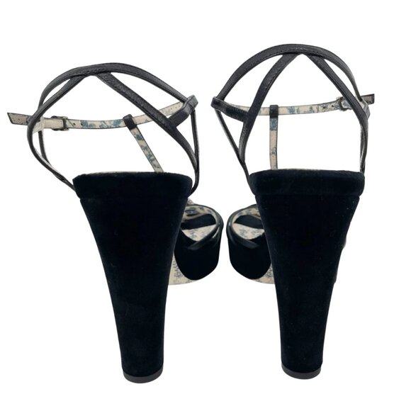 Gucci Crystal & Velvet T-Strap Panther Heels by Alessandro Michele - Picture 3 of 4